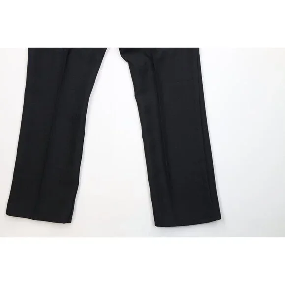 Vintage 90s Wrangler Mens 38x30 Knit Flared Wide Leg Western Chino Pants Black